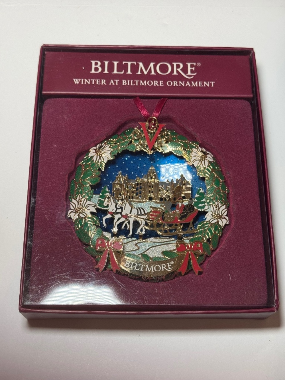 Biltmore Estate Winter at Biltmore Ornament Vanderbilt Christmas Sleigh